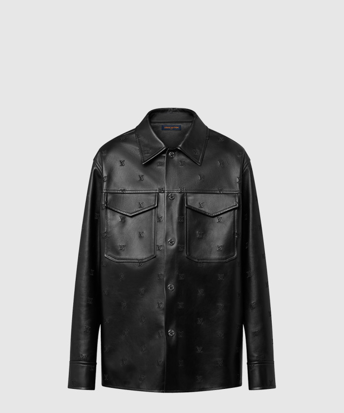 [LOUIS VUITTON-루이비통]자수 가죽 시그니처 오버셔츠 1AFIOO