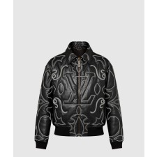 [LOUIS VUITTON-루이비통]자수 가죽 봄버 재킷 1AFXHJ