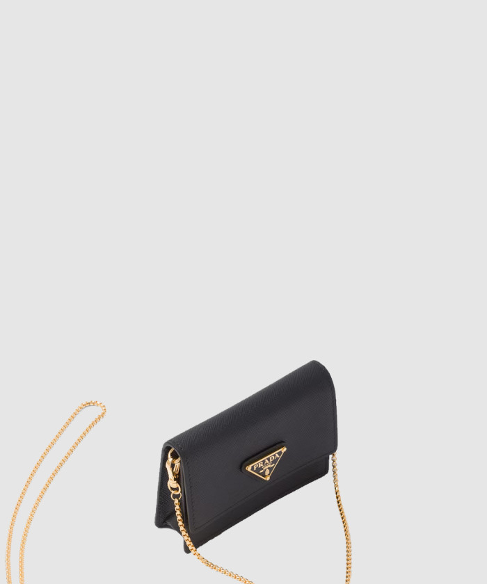 [PRADA-프라다]숄더 스트랩이 있는 사피아노 가죽 카드 홀더 1MR034