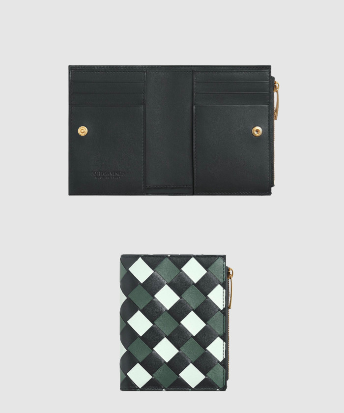 [BOTTEGA-보테가베네타]미디엄 인트레치아토 폴더형 지퍼 지갑 749940