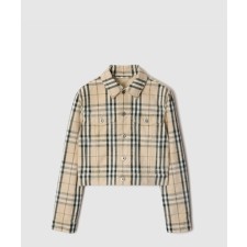 [BURBERRY-버버리]크롭 체크 데님 재킷 80975421