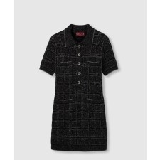 [GUCCI-구찌]울 및 라메 체크 자카드 드레스 811549