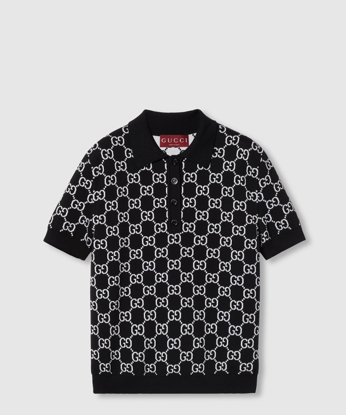 [GUCCI-구찌]리버서블 GG 울 자카드 폴로 셔츠 814273