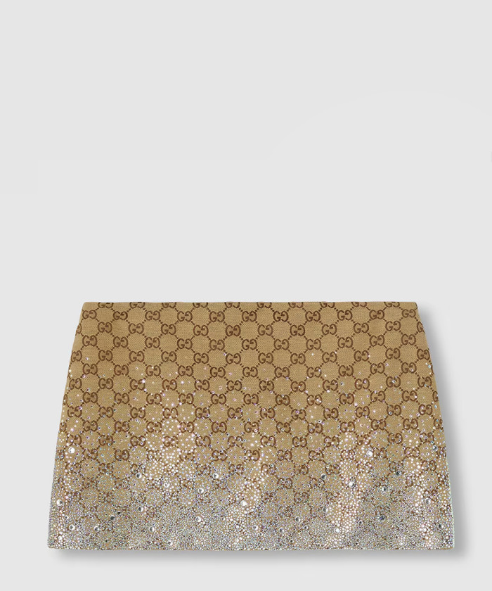 [GUCCI-구찌]자수 GG 캔버스 미니 스커트 ‎808272
