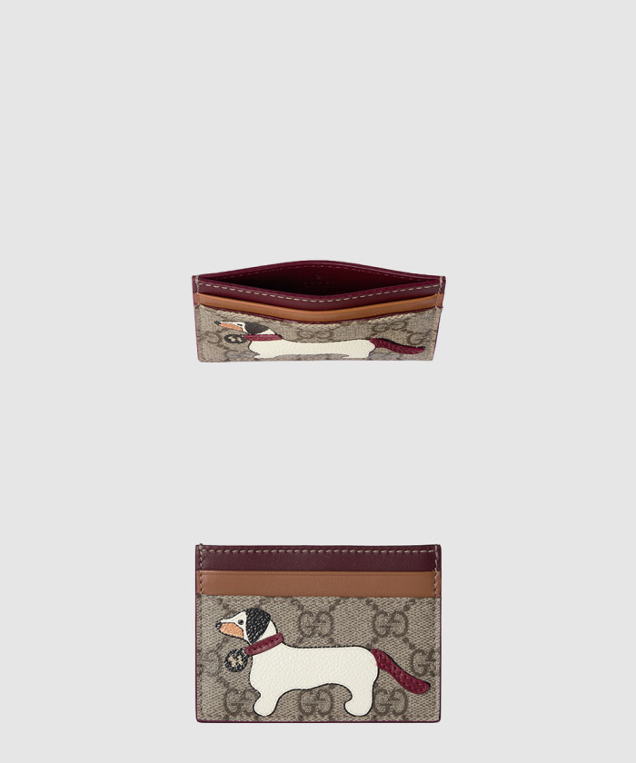 [GUCCI-구찌]강아지 디테일의 바이컬러 GG 카드 케이스 818769