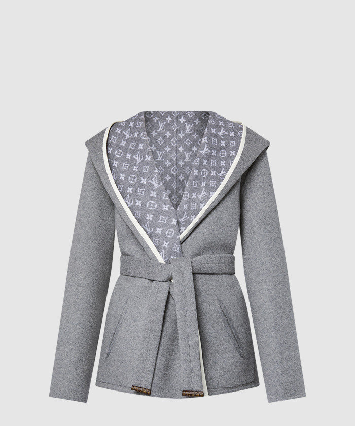 [LOUIS VUITTON-루이비통]리버서블 시그니처 쇼트 후드 랩 코트 1AGNYK