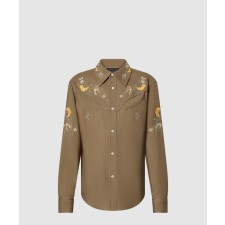 [LOUIS VUITTON-루이비통]엠브로이더드 롱 슬리브드 울 셔츠 1AFXT4