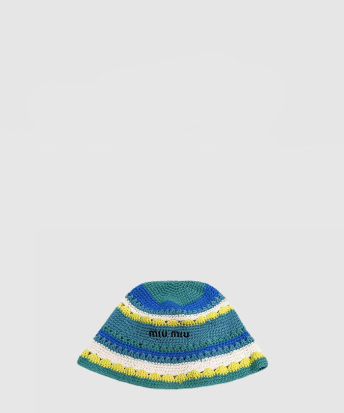[MIUMIU-미우미우]니트 스트라이프 캡 5HC754