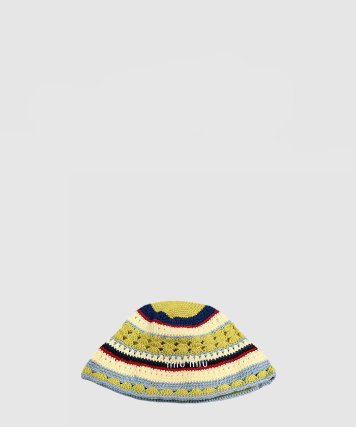 [MIUMIU-미우미우]니트 스트라이프 캡 5HC754