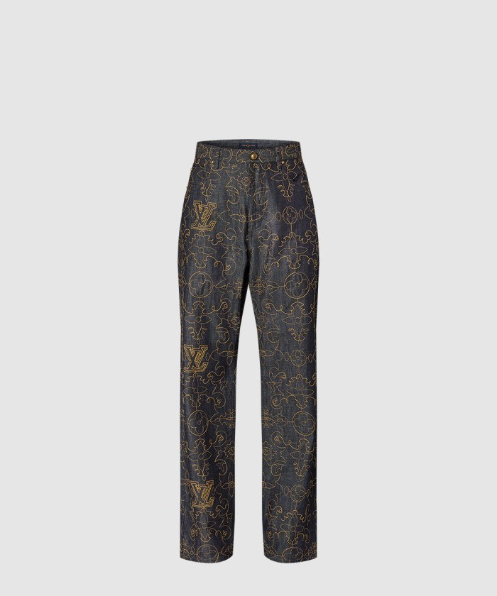 [LOUIS VUITTON-루이비통]엠브로이더드 데님 팬츠 1AFX92