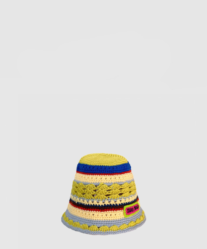 [MIUMIU-미우미우]니트 스트라이프 캡 5HC754