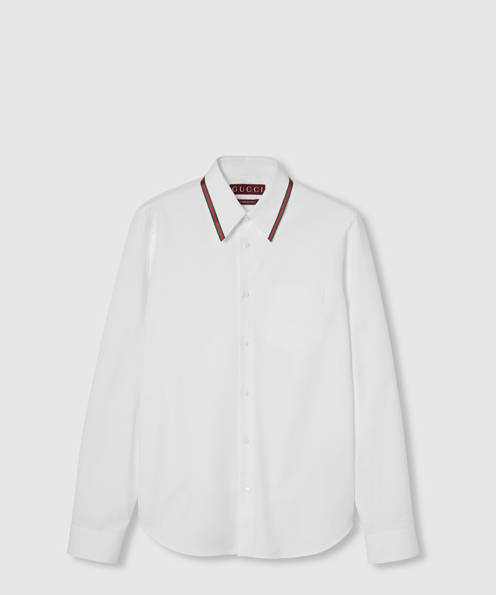 [GUCCI-구찌]웹(Web) 디테일 옥스포드 코튼 셔츠 814560
