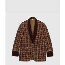[GUCCI-구찌]라메 스레드 체크 레이온 재킷 644386