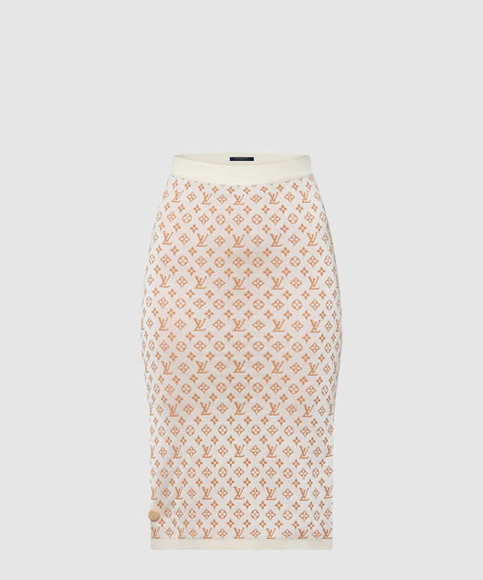 [LOUIS VUITTON-루이비통]모노그램 자카드 니트 스커트 1AFECT