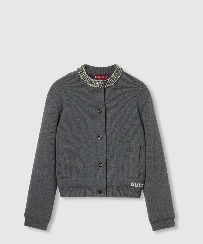 [GUCCI-구찌]패딩 리브 울 가디건 807741