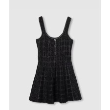 [GUCCI-구찌]울 및 라메 체크 자카드 드레스 ‎812132