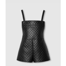 [GUCCI-구찌]GG 엠보싱 레더 쇼트 점프수트 810394