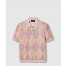 [GUCCI-구찌]비스코스 라메 및 울 폴로 탑 ‎815720