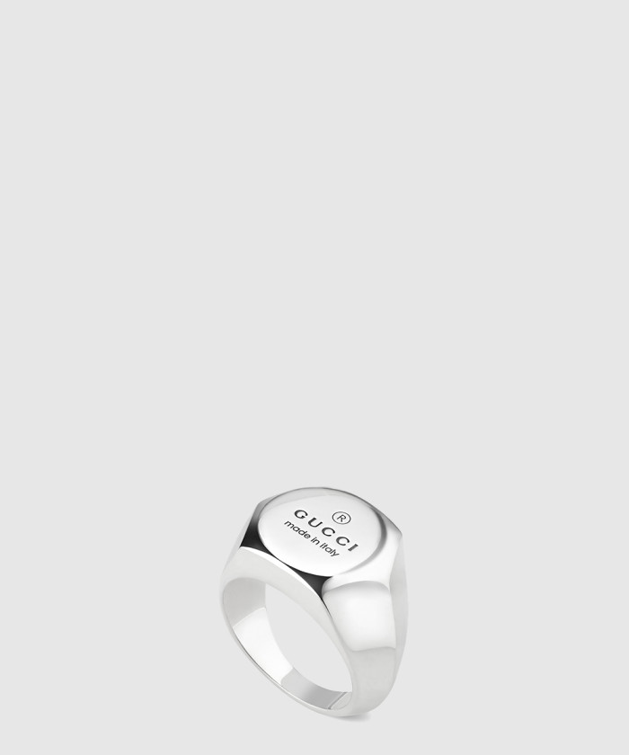 [GUCCI-구찌]로고 각인 와이드 반지 774755