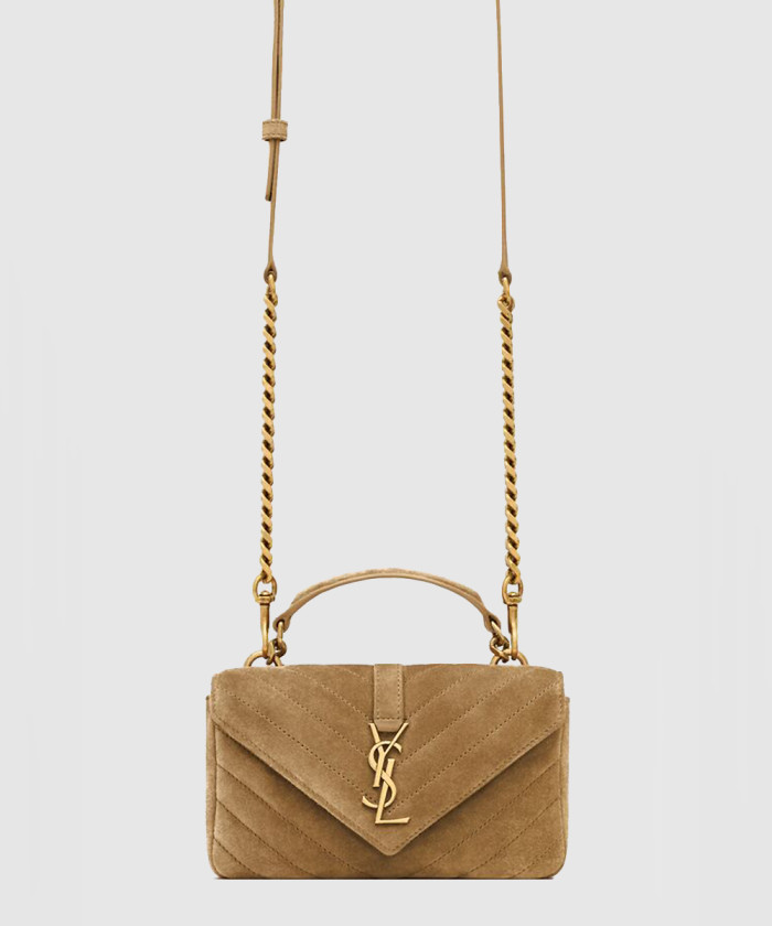 [SAINT LAURENT-생로랑]유광 크래클드 가죽 소재의 COLLEGE 미니 체인백 779430