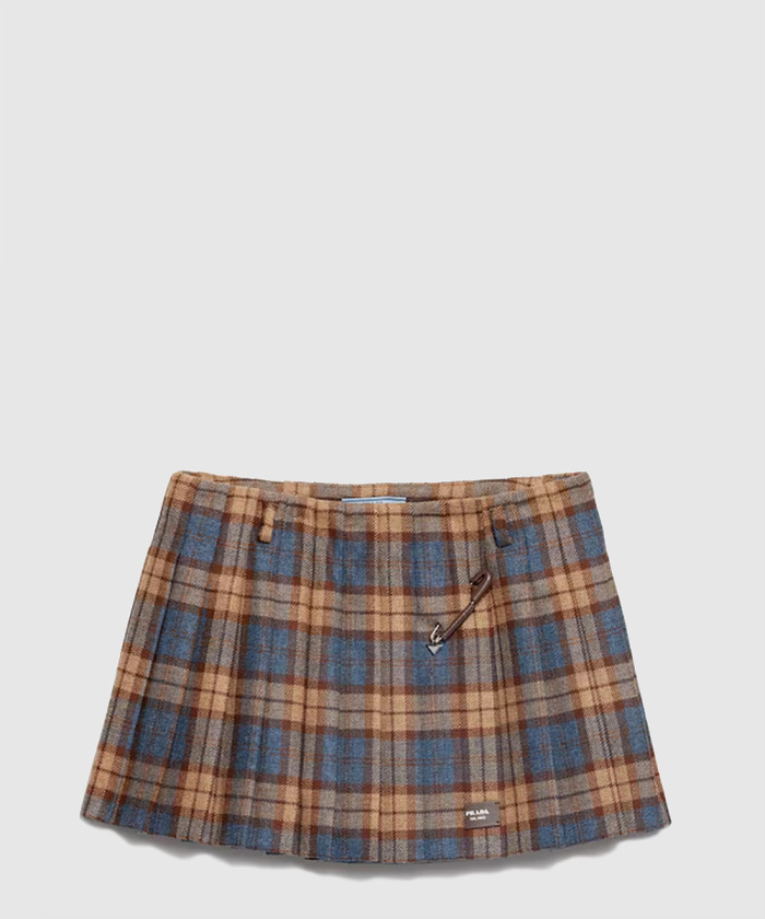 [PRADA-프라다]체크 울 트윌 미니 스커트 P106YE