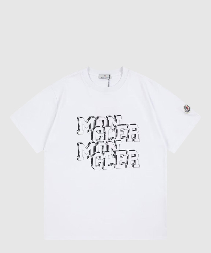 [MONCLER-몽클레어]로고 패치 코튼 티셔츠