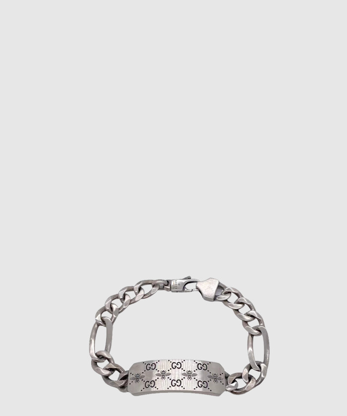 [GUCCI-구찌]벌 GG 인그레이빙 체인 실버 팔찌 728264