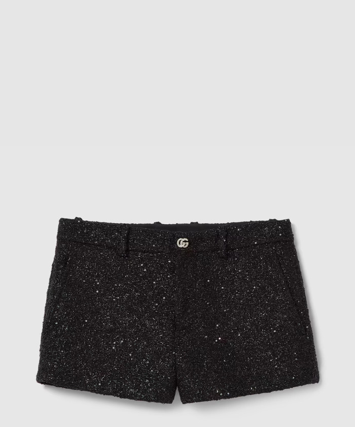 [GUCCI-구찌]라메 시퀸 트위드 쇼츠 817703