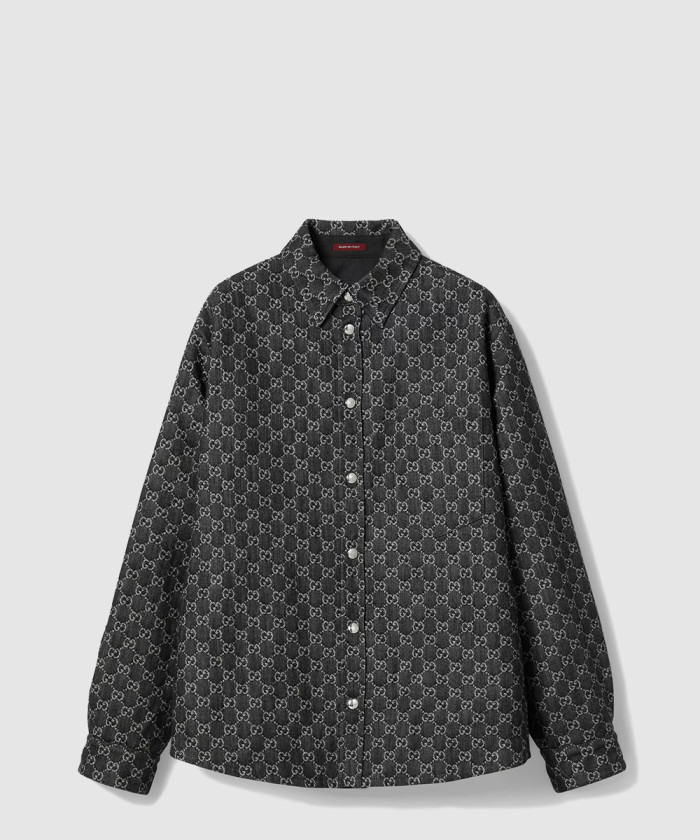 [GUCCI-구찌]리버서블 울 및 GG 데님 셔츠 ‎766142