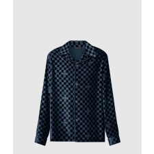 [LOUIS VUITTON-루이비통]Mulberry 실크 블렌드 벨벳 이브닝 긴소매 재킷 셔츠 1AFWFA