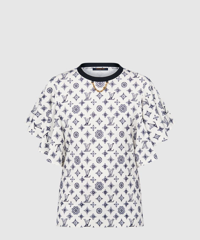 [LOUIS VUITTON-루이비통]모노그램 플라운스 슬리브 티셔츠 1AGQB1