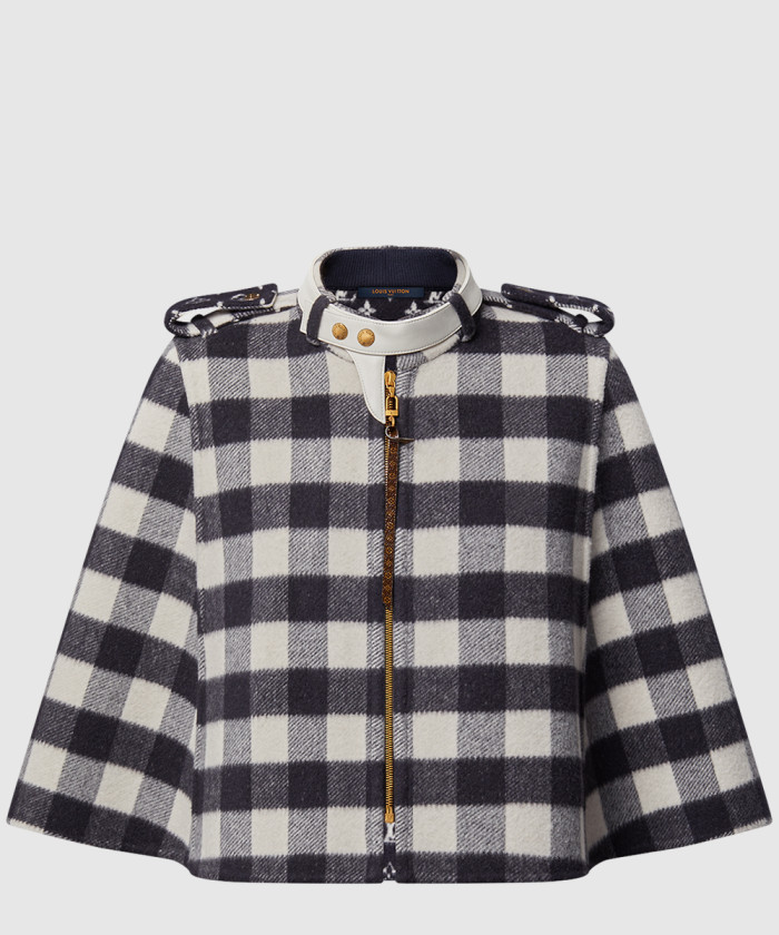 [LOUIS VUITTON-루이비통]더블 페이스 체크 케이프 1AGPE8