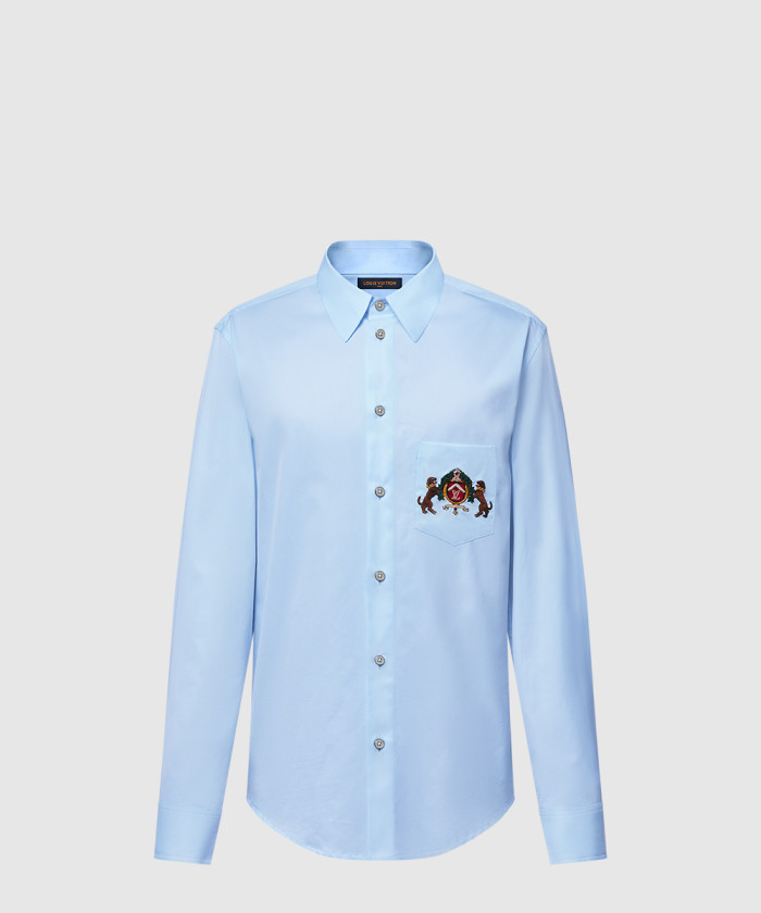 [LOUIS VUITTON-루이비통]엠브로이더드 롱 슬리브드 코튼 셔츠 1AGJNC