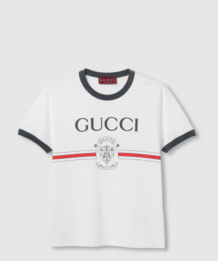 [GUCCI-구찌]프린트 디테일의 코튼 저지 티셔츠 813753
