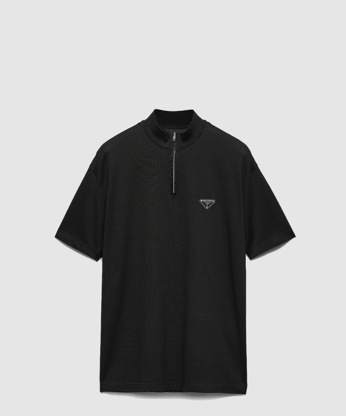 [PRADA-프라다]쇼트 슬리브 피케 및 리나일론 모크 터틀넥 UJN917