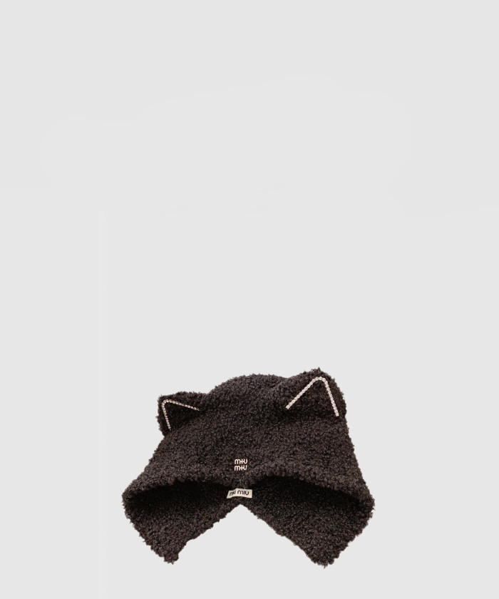 [MIUMIU-미우미우]양털 귀달이 모자 5HC552