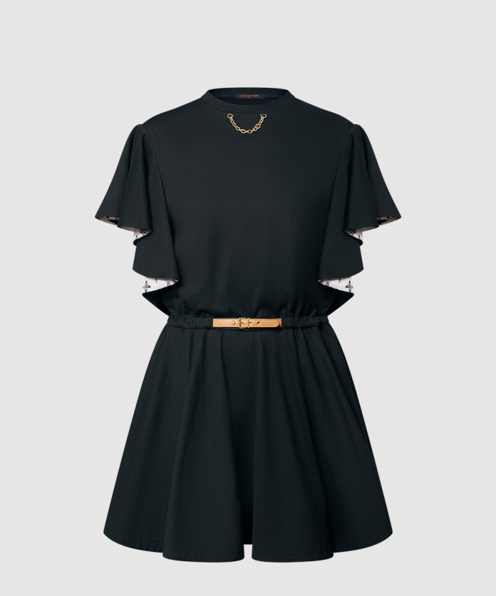 [LOUIS VUITTON-루이비통]러플 소매 타이 드레스 1AGOR5