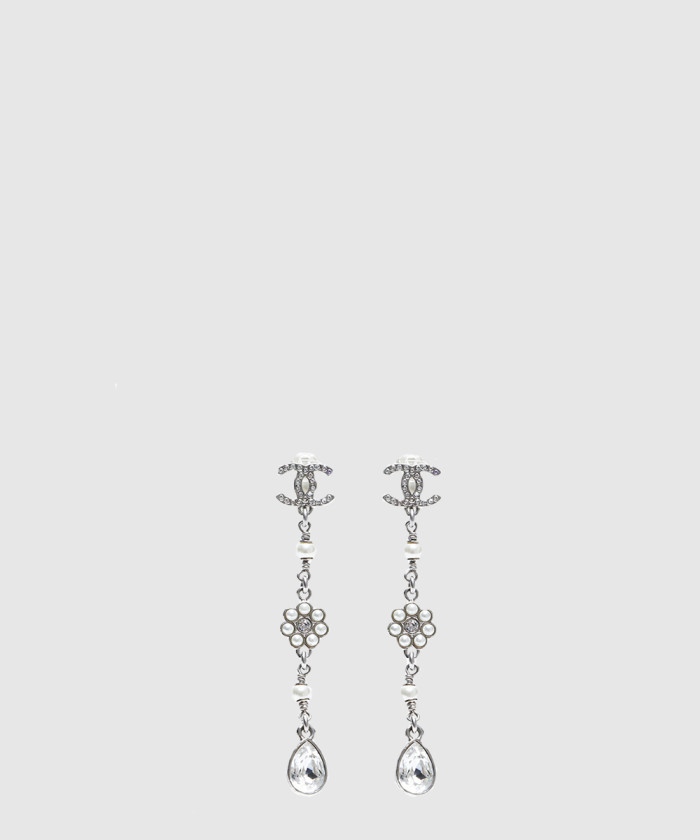 [CHANEL-샤넬]꽃 진주 귀걸이 AB7137