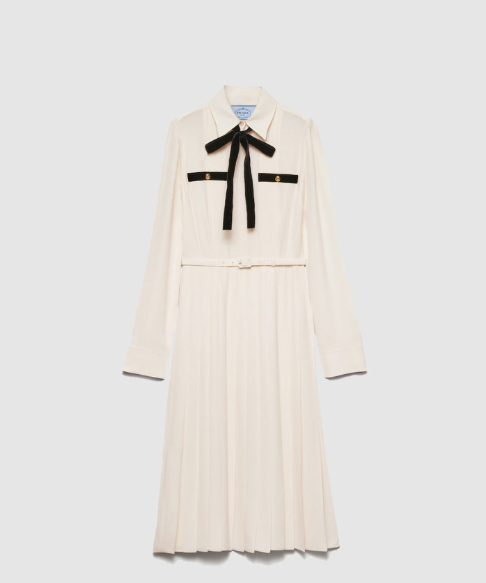 [PRADA-프라다]플리츠 새틴 롱 드레스 P3O41H