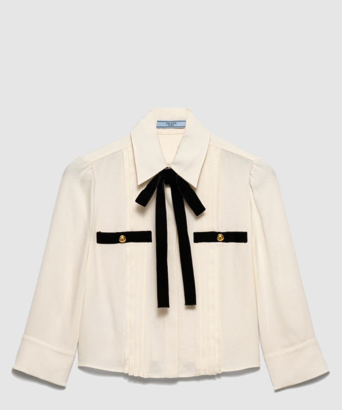 [PRADA-프라다]플리츠 사블레 셔츠 P484H