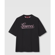 [GUCCI-구찌]시그니처 Gucci 로고 프린트 코튼 티셔츠 798769