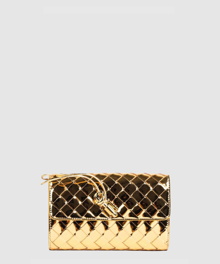 [BOTTEGA-보테가베네타]라미네이트 라지 안디아모 플랩 지갑 741504