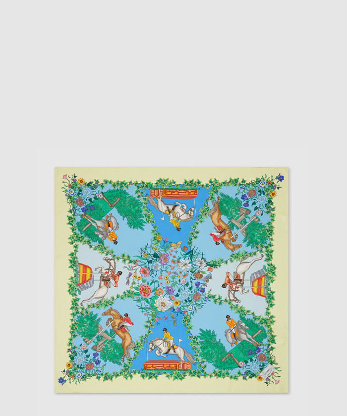 [GUCCI-구찌]올오버 플로라 프린트 실크 까레 810870