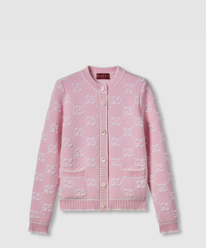 [GUCCI-구찌]GG 울 부클레 자카드 가디건 ‎713300