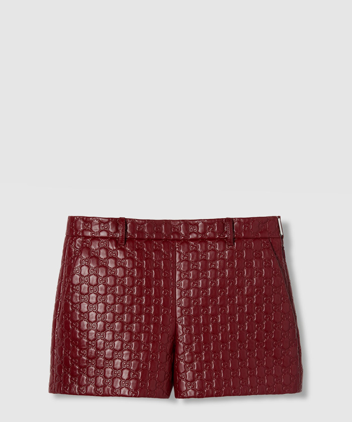 [GUCCI-구찌]GG 엠보스 레더 쇼츠 810398