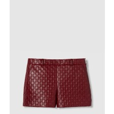 [GUCCI-구찌]GG 엠보스 레더 쇼츠 810398