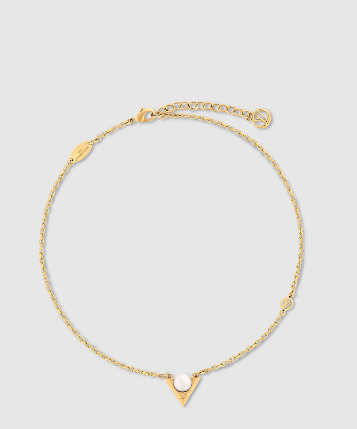 [LOUIS VUITTON-루이비통]V 포 비통  펄 앤드 메탈 목걸이 M02374