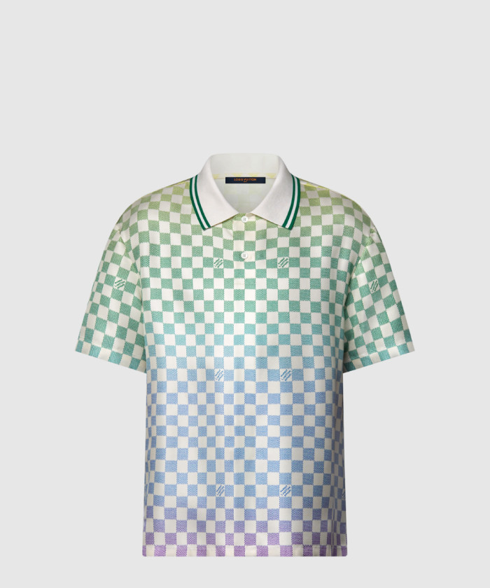 [LOUIS VUITTON-루이비통]다미에 그라디언트 프린티드 실크 폴로 셔츠 1AGTPV