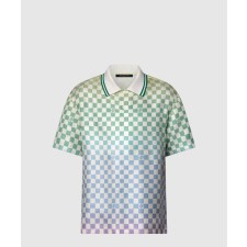 [LOUIS VUITTON-루이비통]다미에 그라디언트 프린티드 실크 폴로 셔츠 1AGTPV