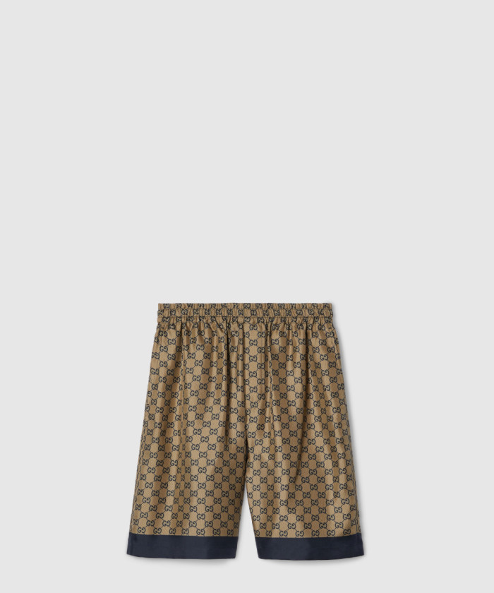 [GUCCI-구찌]프린트 트윌 실크 쇼츠 810782